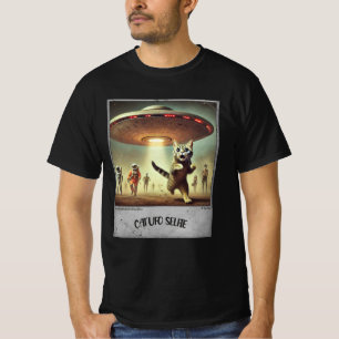Cat UFO Selfie:怖い子猫(男Tシャツ) #04 Tシャツ