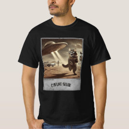 Cat UFO Selfie：怖い子猫（男Tシャツ） #06 Tシャツ