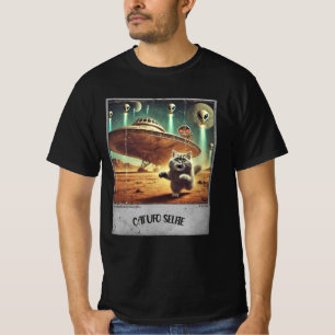 Cat UFO Selfie:怖い子猫(男Tシャツ) #10 Tシャツ