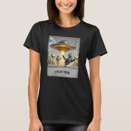 Cat UFO Selfie：怖い子猫(Woman T-shirt) #01 Tシャツ