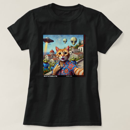 Cat UFO Selfie: Gift From The Kitten #03 Tシャツ (デザイン正面)