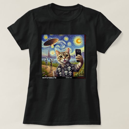 Cat UFO Selfie: Gift From The Kitten #07 Tシャツ (デザイン正面)