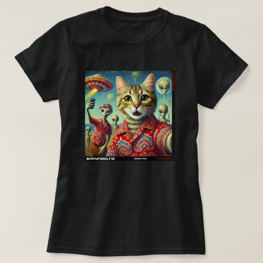 Cat UFO Selfie: Gift From The Kitten #08 Tシャツ (デザイン正面)