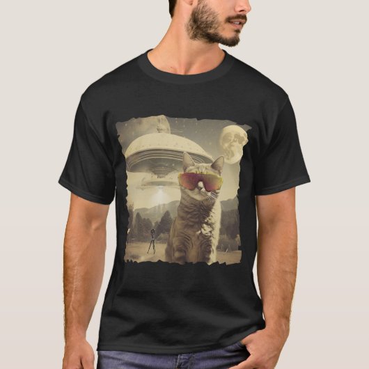 Cat UFO Selfie: Invasion / Herren Tshirt #1 Tシャツ (正面)