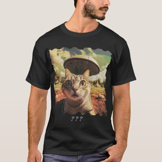 Cat UFO Selfie: Invasion / Herren Tshirt #7 Tシャツ (正面)