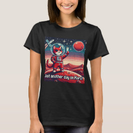 Cat UFO Selfie: Red Planet (火星の別の日) Tシャツ