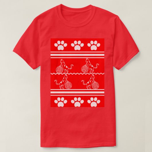Cat Ugly Christmas Sweater  Tシャツ (デザイン正面)