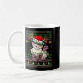 Cat Ugly Christmas Sweaters Holiday Santa Cute Xma コーヒーマグカップ (左)