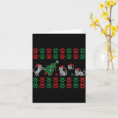 Cat Ugly Sweater Pattern Christmas Knitting  カード (黄色い花)