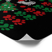 Cat Ugly Sweater Pattern Christmas Knitting  ポスター (角)