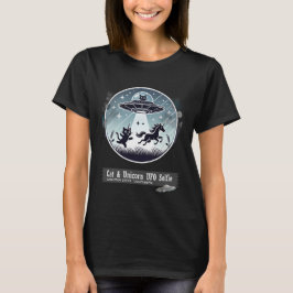 Cat & Unicorn UFO Selfie:エイリアン船（女性） #10 Tシャツ