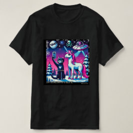 Cat & Unicorn UFO Selfie: Big Meeting #11 Tシャツ