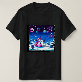 Cat & Unicorn UFO Selfie: Big Meeting #2 Tシャツ