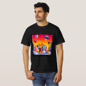 Cat & Unicorn UFO Selfie: Big Meeting #3 Tシャツ (正面フル)
