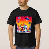 Cat & Unicorn UFO Selfie: Big Meeting #3 Tシャツ (正面)
