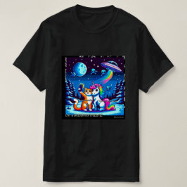 Cat & Unicorn UFO Selfie: Big Meeting #4 Tシャツ