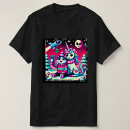 Cat & Unicorn UFO Selfie: Big Meeting #7 Tシャツ