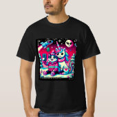 Cat & Unicorn UFO Selfie: Big Meeting #7 Tシャツ (正面)