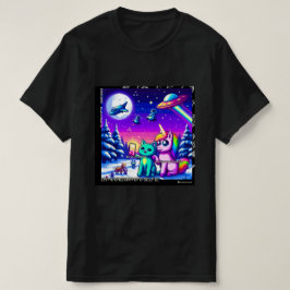 Cat & Unicorn UFO Selfie: Big Meeting #9 Tシャツ