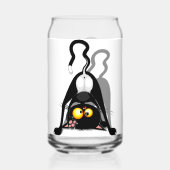 Cat Upside Down Funny Cartoon Character ガラス缶 (裏面)