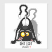 Cat Upside Down Funny Cartoon Character シール (シート)