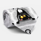 Cat Upside Down Funny Cartoon Character ネクタイ (ロール)