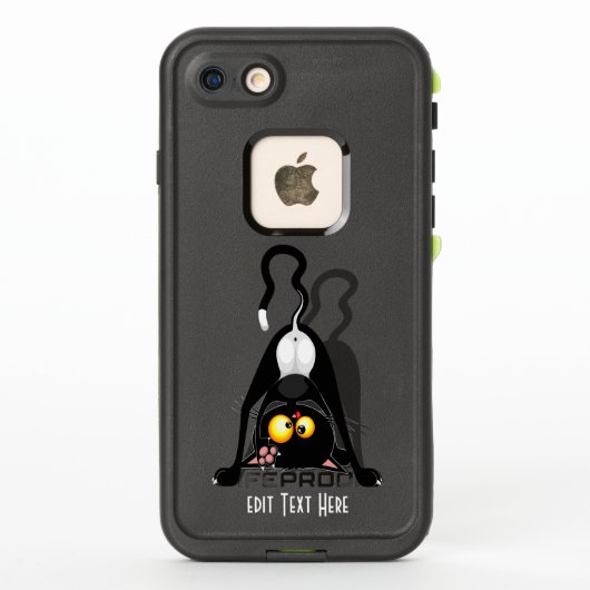 Cat Upside Down Funny Cartoon Character LifeProof iPhoneケース (裏面)