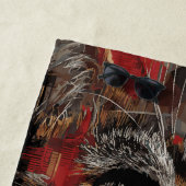 Cat Urban Street Art Portrait ビーチタオル (インサイチュ)