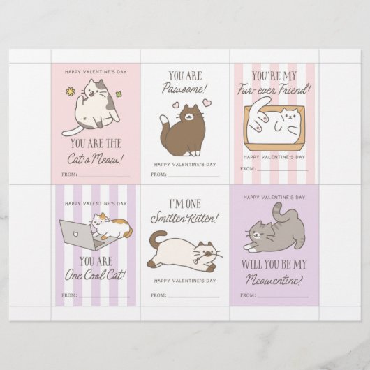 Cat Valentine Cards for Kids レターヘッド (正面)