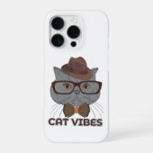 Cat Vibes – Cool Grey Cat Design iPhoneケース (裏面)