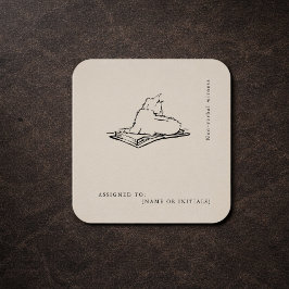 Cat Vintage Scientific Art | Dark Academia  スクエアシール