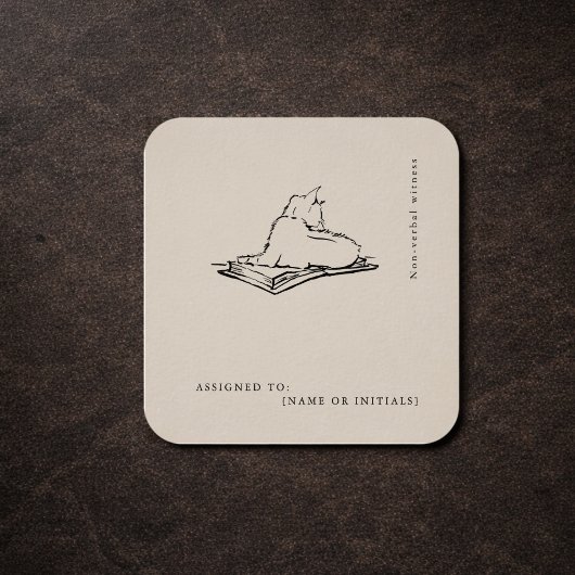 Cat Vintage Scientific Art | Dark Academia  スクエアシール