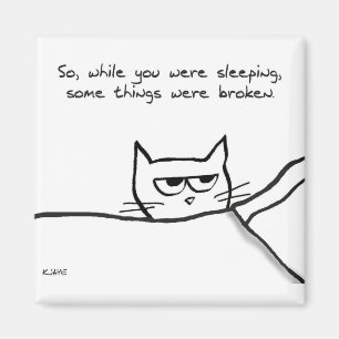 Cat Wake Up Call - Funny Cat GIft for Cat Lovers マグネット