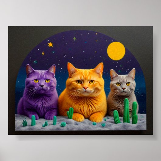 Cat Wall Art for Cat Lovers ポスター (正面)