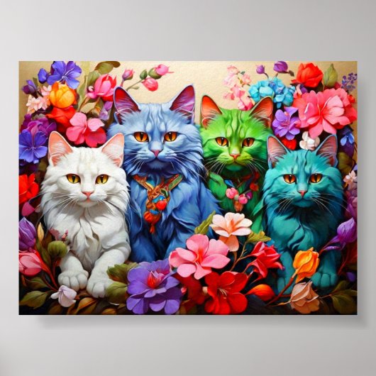 Cat Wall Art for Cat Lovers ポスター (正面)