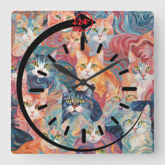 Cat Wall Clock スクエア壁時計