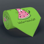 Cat Watermelon Kids Funny Cute ネクタイ<br><div class="desc">This adorable watermeowlon is here to say hello!  Perfect for a cat lover or watermelon fan or just a friend that likes to stay healthy,  eat fruit and laugh!  Also a cute design for kids,  children and cat lovers!</div>