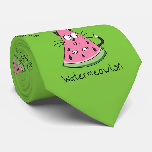 Cat Watermelon Kids Funny Cute ネクタイ (ロール)