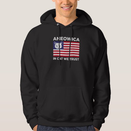 Cat We Trust - Patriotic 'merica Kitten Pun パーカ (正面)