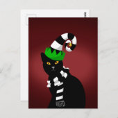 Cat wearing a Funny hat and Scarf ポストカード (正面/裏面)