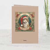 Cat Wearing A Santa Hat Merry Christmas Photo Boot カード (裏面)