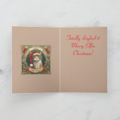 Cat Wearing A Santa Hat Merry Christmas Photo Boot カード (内部)