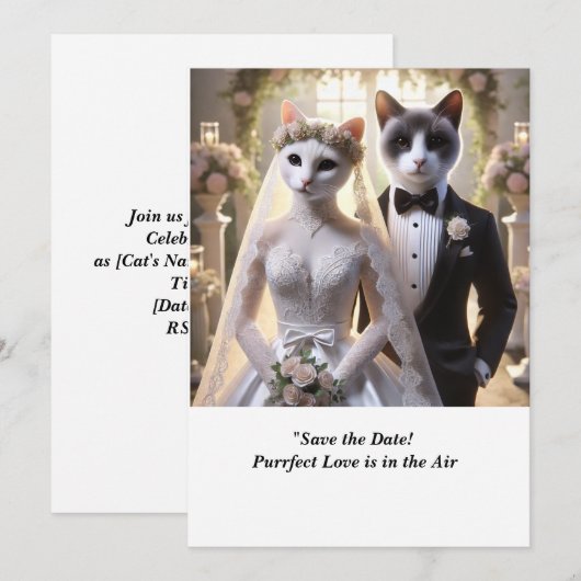 CAT WEDDING Save the Date招待状 招待状 (正面/裏面)