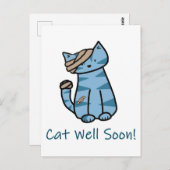 Cat Well Soon postcard Postcrossing get well soon ポストカード (正面/裏面)