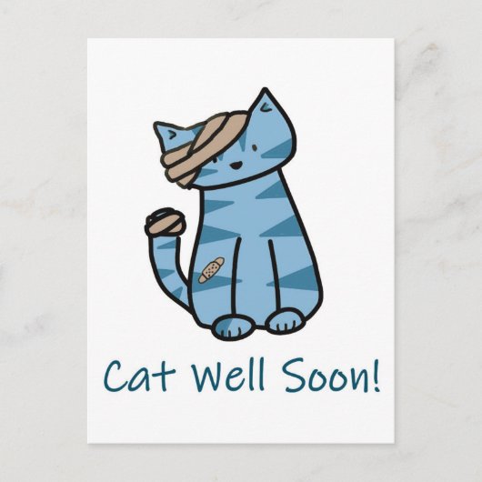 Cat Well Soon postcard Postcrossing get well soon ポストカード (正面)
