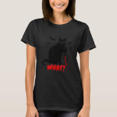 Cat What  Black Cat Murderous Cat With Knife Hallo Tシャツ (正面)