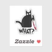 Cat What_ Funny Black Cat  シール (シート)