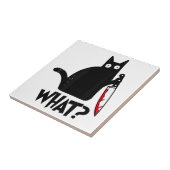 Cat What Funny Black Cat Shirt Murderous Cat With タイル (側面)