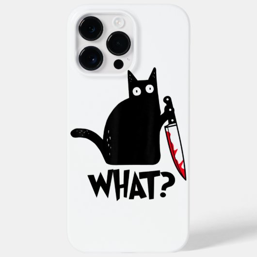 Cat What Funny Black Cat Shirt Murderous Cat With  Case-Mate iPhoneケース (裏面)
