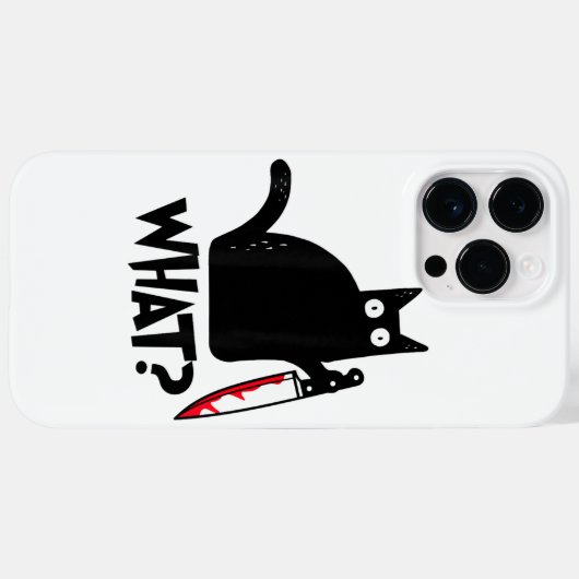 Cat What Funny Black Cat Shirt Murderous Cat With  Case-Mate iPhoneケース (裏面 (横))